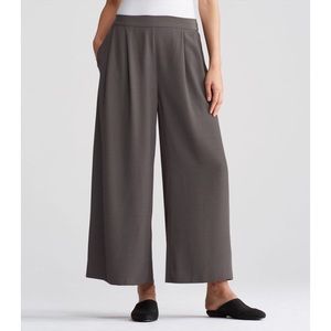 Eileen Fisher Synthetic Crepe Wide-Leg Ankle Pant